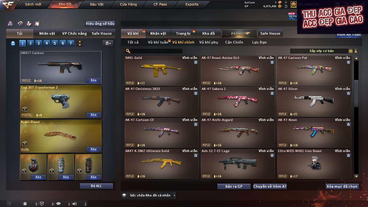 shop acc cf uy tin gia re